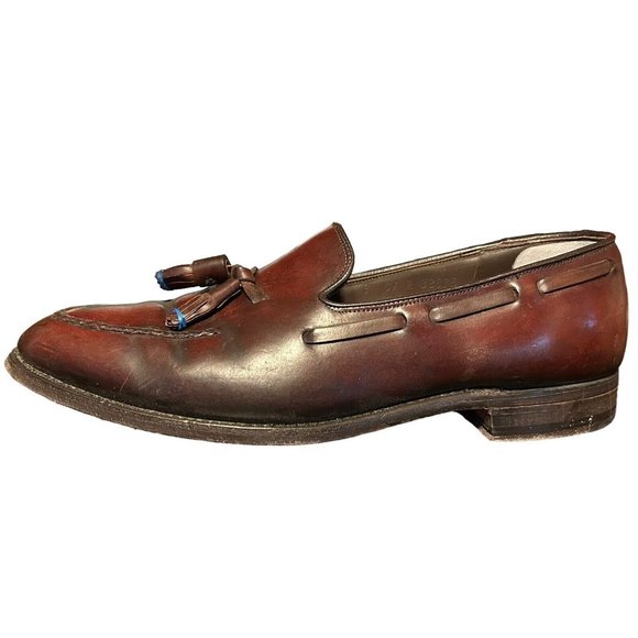 Vtg Johnston Murphy Burgundy Shell Cordovan Tassel Apron Toe Loafers Mens 9 C/A main image 5